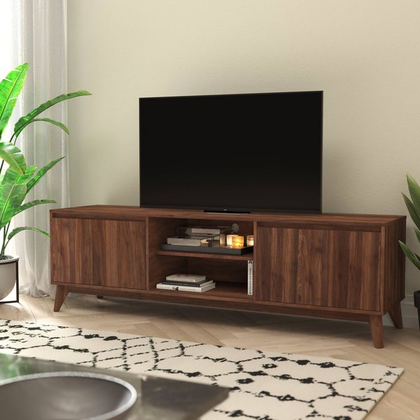 Flash Furniture Walnut 70" TV Stand with Adjustable Middle Shelf EM-TV1801-WAL-GG